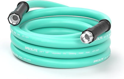 SPECILITE 5/8" RV Drinking Water Hose 25 FT, CA65 Certified with Aluminum Fittings, Kink & Tangle Free Flexible for Camper, Garden, Boat, Trailer