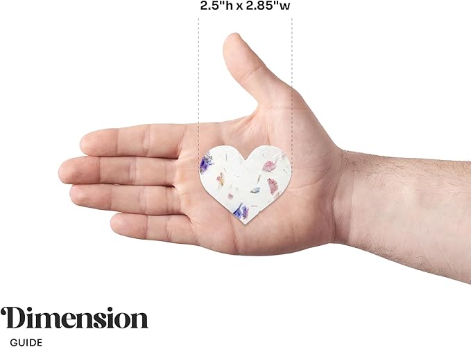 Set of 24 Mixed Heart Seed Paper – Writable & Plantable Wildflower Hearts with Envelopes & Planting Guides, Gift for Moms or Plant Lovers for Mother’s Day, Heart Party Favors for Weddings & Showers