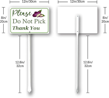 Boylee (8X12) IN Please Do Not Pick Eggplant Thank You Yard Sign With Stake Rustproof Aluminum Fruit Vegetable Signs Stand for Home Orchard Garden Outdoor Decoration