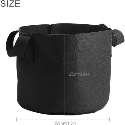 Plant Grow Bag, Thickened Nonwoven Fabric Planting Pot with Handle Aeration Planting Pot Container 1/2/3/5/7/10 Gallon 1Pc (25 x 30 cm (5 Gallons))