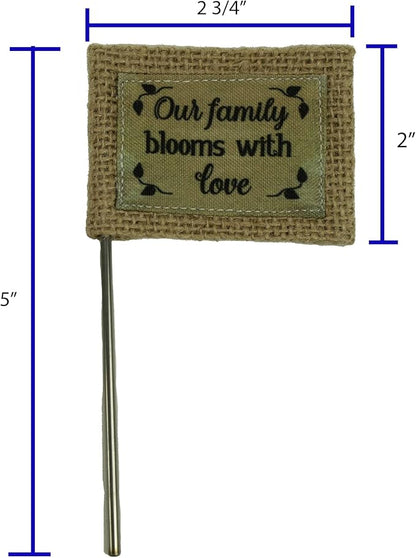 Cathedral Art Abbey & CA Gift Family Blooms W/Love Flag Flower Pick