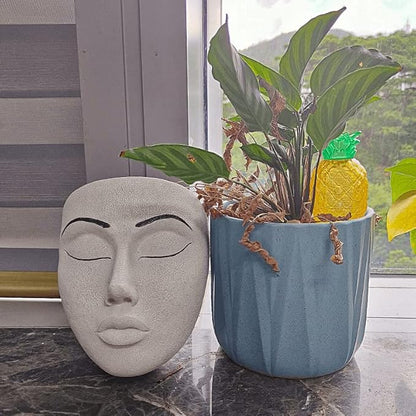 Coolboy Face Planter for Indoor & Outdoor Wall Decoration, Unique Face Flower Pot