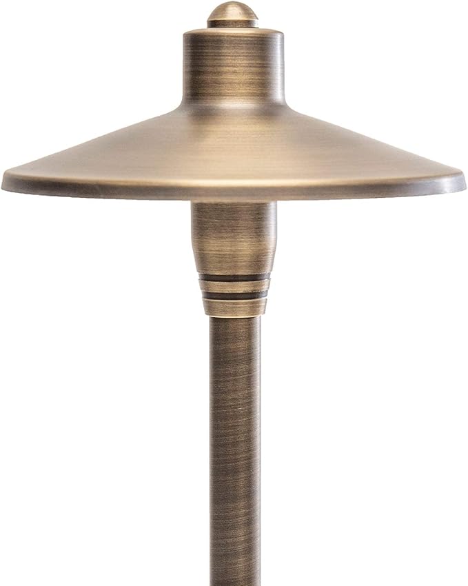 G2 12V Brass Path Light 4-Pack Kit (Bronze) with 3W 2700K Warm White G4 LED Bulbs for Low Voltage Landscape Lighting on Outdoor Pathway, Walkway, Garden, Driveway or Patio