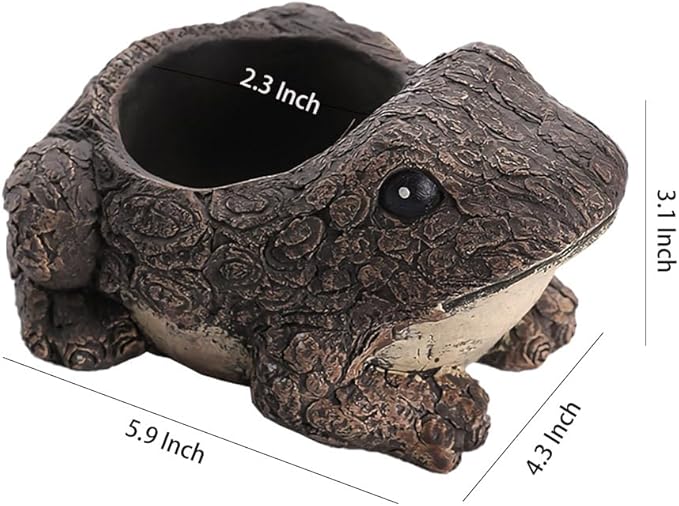 WAIT FLY Animal Cement Flower Pot Succulent Planter-Frog-1 PCS