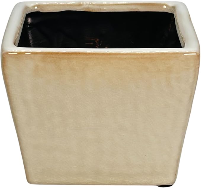 Admired by Nature 5" Ceramic Flower Planter Pot - for Home Decor, Indoor Gardens, Succulents, Organization, Display, Storage - Medium White