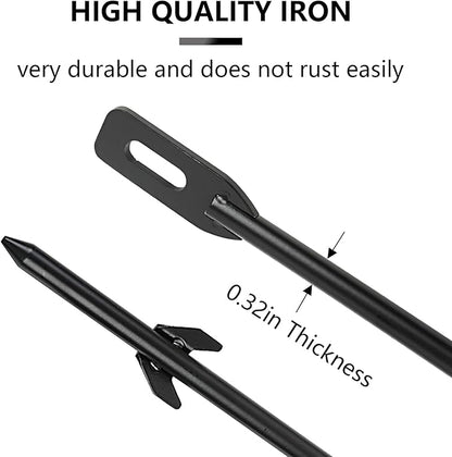 2-Pack Yard Sign Stakes Metal for Ground 31" Long 0.31" Thick, Yard Sign Holder Stand for Ground Outdoor, Sign Poles Stakes for Outdoor, Easy to Install - Black