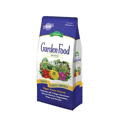 Espoma 10-10-10 Garden Food, 6.75-Pound Bag; Promotes Growth in All Flowering Plants, Trees, Shrubs, and Vegetables. Granular for Easy Application. Pack of Two.