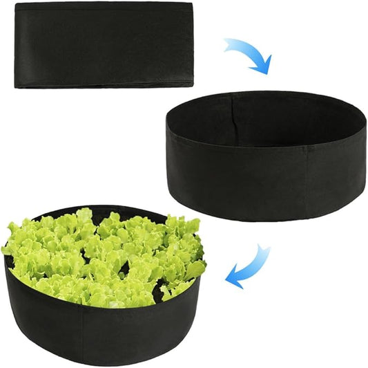 15-Gallon Raised Bed, Round Grow Bag Diameter 24" Height 8" Made of Growth Friendly Felt for Nursery Garden and Planting Grow (Black)
