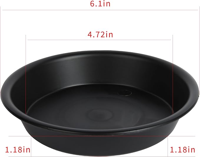6 Pack Plant Saucer Tray, 6 Inch Round Plastic Classic Plant Saucer, 6" Heavy Duty PlasticPlastic Plant Trays for Pots Dray Tray, Black