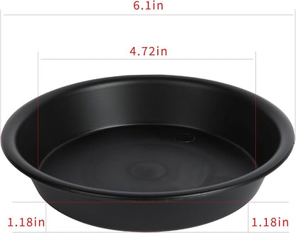 6 Pack Plant Saucer Tray, 6 Inch Round Plastic Classic Plant Saucer, 6" Heavy Duty PlasticPlastic Plant Trays for Pots Dray Tray, Black