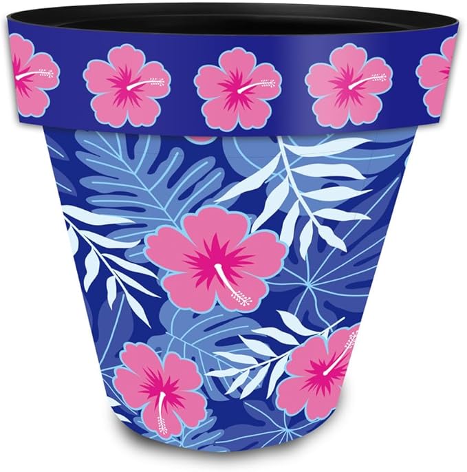 Briarwood Lane Pink and Blue Tropical Small Planter