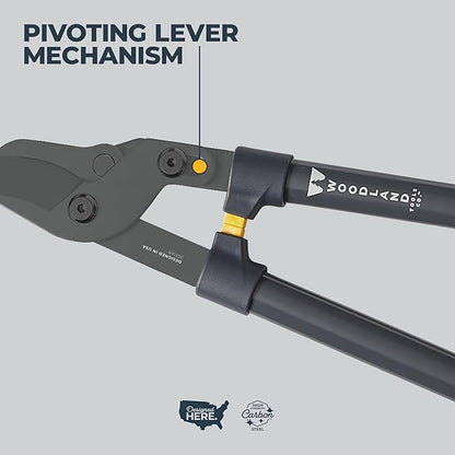 Woodland Tools Heavy Duty Lopper – 28 Inch Lever-Action Branch Cutter with Bypass Blade and Non Slip Grip – Manual Tree Limb Cutter for Thick Branches and Tough Yard Work