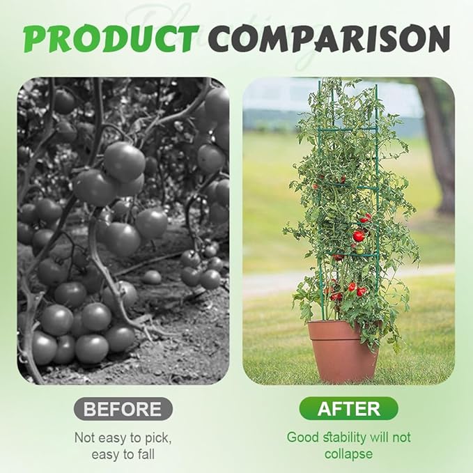 Adjustable Modular Plant Support Frame, 2026 New Garden Raised Bed Planter Heavy Duty Steel Tomato Trellis Kit, Upgrade Plant Support Tower Stakes Provides Support for Climbing Plants (1, Green)