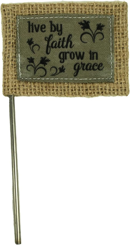 Cathedral Art Abbey & CA Gift Live by Faith Flag Flower Pick, One Size, Multi