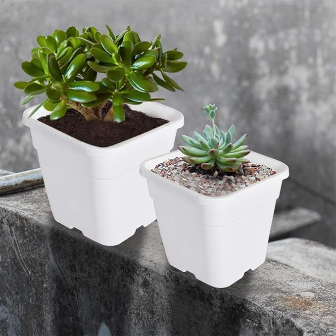 Square Nursery Pots Plant Pots Grow Pots Nursery Container Replacement for Planting Soil Plants 5 Gallon 10Pcs