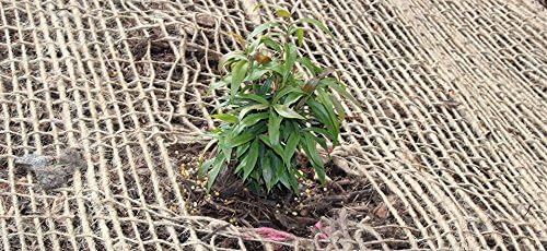 AK Trading CO. Jute Erosion Control, Soil Saver Mesh Blanket - 48" Wide x 5 Yards (15 feet Long) - 60 Sq. Ft. Coverage
