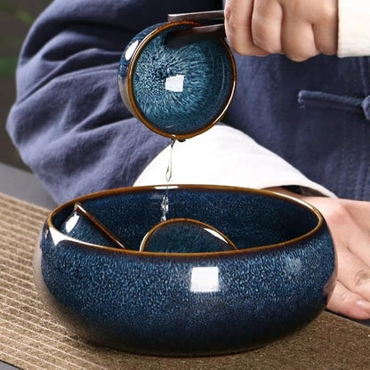 Lotus Bowl Planter, Decorative Ceramic Plant Pots with Moisture-Multifunctional Design, Succulents Orchids Indoor Plants, Thickened Round Planter for Home Desk & Shelf Decor
