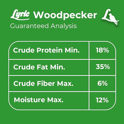 Lyric Woodpecker Wild Bird Seed for Outside Feeders, Shelled, No Waste Bird Seed with Nuts & Dried Fruit, 5 lb Bag
