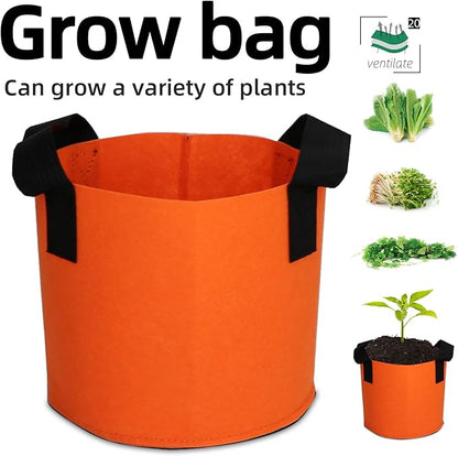 Grow Bags,Growing Pot Bags Garden Grow Bag Indoor Outdoor Fabric Aeration Plant Pot Container Flower Vegetable Pouch (Dark Orange,20Gallon)