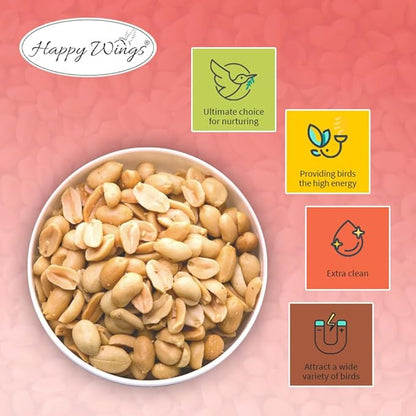 Happy Wings Shelled Peanuts Seeds Combo Wild Bird Food - 10 Pounds- 5 Pounds Combo Pack of 2 I No Grow Seed I Bird Food for Wild Birds