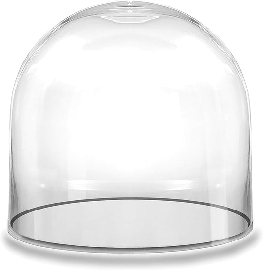 CYS EXCEL Glass Cloche Dome (H:10" D:9.75") | Multiple Sizes Decorative Showcase Display for Antique Collectibles | Bell Jar Terrarium & Dessert Cover