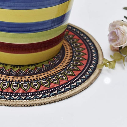 K KILIPES 6pcs 8.5" Round Plant Coaster Mat for Gardening Indoor Outdoor Flower Pots Pad Non Slip Plant Mats for House Plants