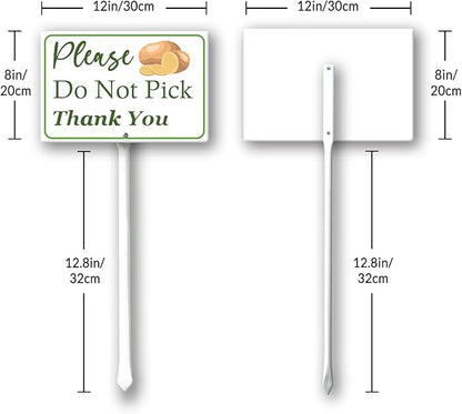 Boylee (8X12) IN Please Do Not Pick Potatoes Thank You Yard Sign With Stake Rustproof Aluminum Fruit Vegetable Signs Stand for Home Orchard Garden Outdoor Decoration