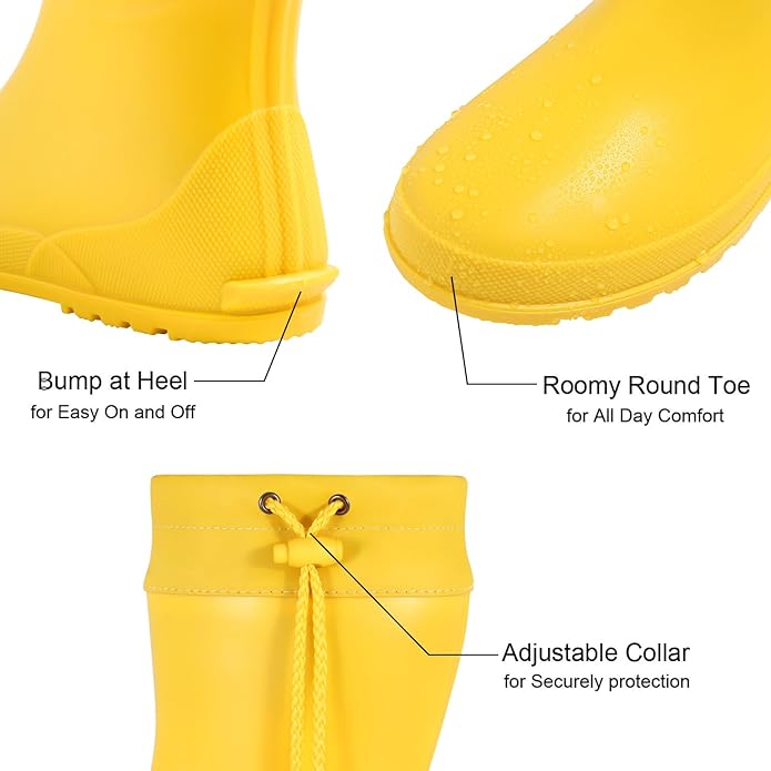 Asgard Women's Mid Calf Rain Boots Collar Gardening Boots Ultra Lightweight Portable Garden Shoes