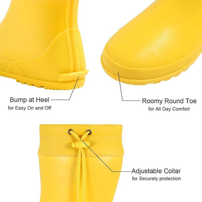 Asgard Women's Mid Calf Rain Boots Collar Gardening Boots Ultra Lightweight Portable Garden Shoes