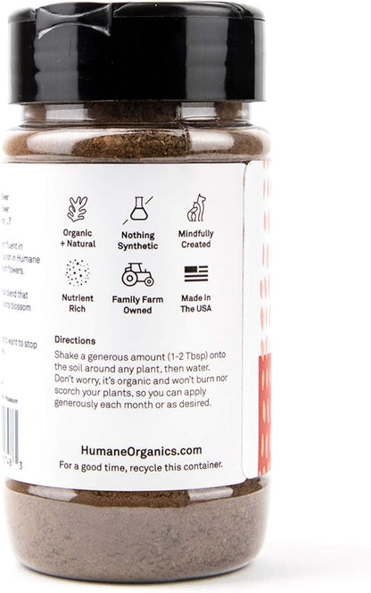 Humane Flower Plant Food, Indoor & Potted Florals Organic Plant Food and Fertilizer - Flourish (5oz)