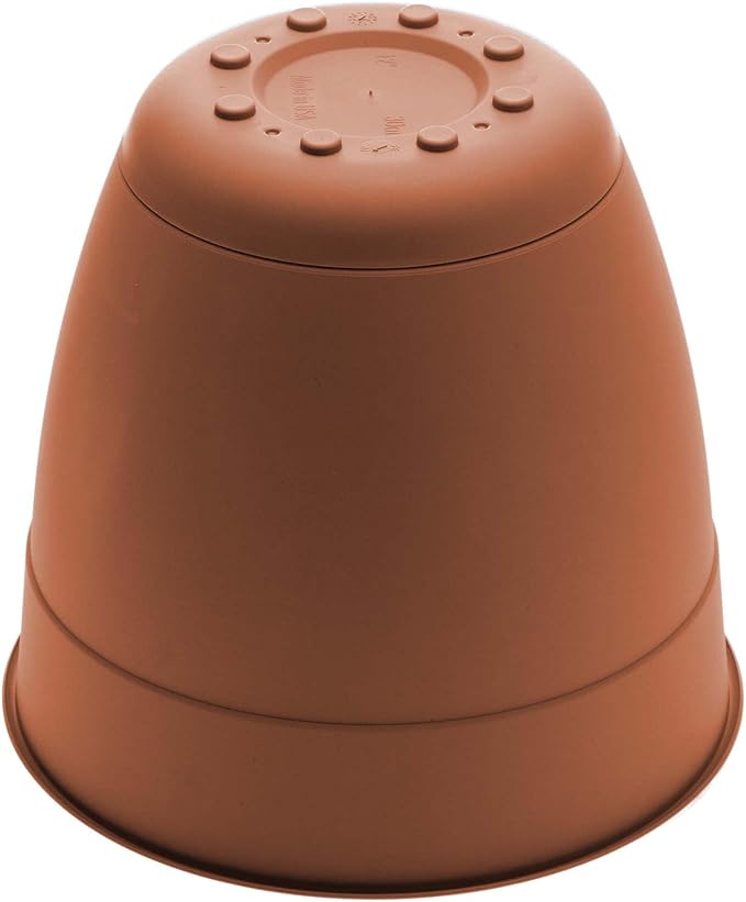 Bloem Dayton 12" Terra Cotta Recyled Plastic Planter Pot with Drainage Holes and Removable Saucer for Indoor and Outdoor Gardening