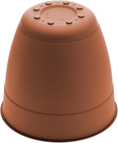 Bloem Dayton 12" Terra Cotta Recyled Plastic Planter Pot with Drainage Holes and Removable Saucer for Indoor and Outdoor Gardening