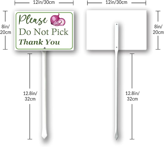 Boylee (8X12) IN Please Do Not Pick Onion Thank You Yard Sign With Stake Rustproof Aluminum Fruit Vegetable Signs Stand for Home Orchard Garden Outdoor Decoration