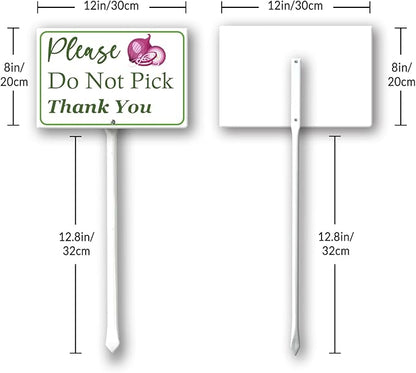 Boylee (8X12) IN Please Do Not Pick Onion Thank You Yard Sign With Stake Rustproof Aluminum Fruit Vegetable Signs Stand for Home Orchard Garden Outdoor Decoration