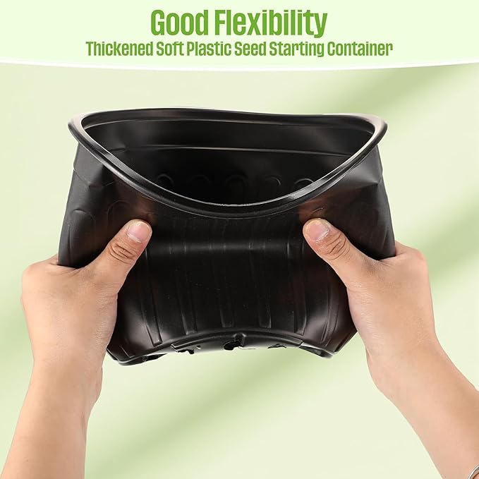 25 Pcs 2 Gallon Plant Nursery Pots Bulk Plastic Planter Flexible Flower Seedlings Pot with Drainage Hole Thickened Seed Starting Container for Flower Succulents Cuttings Transplanting