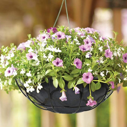 nongcunren Non-Woven Fabric Plant Grow Bags Replacement 16 inch 2 Pack Coco Liner Window Basket,Trough Shaped Wall and Deck Mount Planters,Round Hanging Basket (2Pack, 16IN)