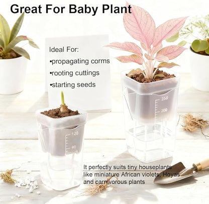 15 Pack 2 inch small self watering pots for indoor plants,semi hydroponic pots for leca and pon,clear plastic plant pot for propagation,seedling,cutting and African violet (muti-color, 2 inch)