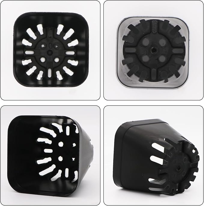 2.5 Inch Plastic Plant Nursery Pots 100 Pcs Seedlings Flower Plant Container Black Seed Starting Pots for Succulents Plants Vegetables Fruits Seedlings Transplanting
