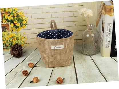 Mini Closet Bag Closet Hanging Bins Small Hanging Basket Wall Pocket Wall Hanging for Organizing Flower Pots Fabric Flower Pot Hanging Jute Bag Organizer Storage