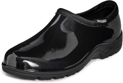 DKSUKO Waterproof Garden Shoe for Women Outdoor Slip-On Rain Boots Short Ankle Work Shoes and Garden Clogs with Comfort Insole