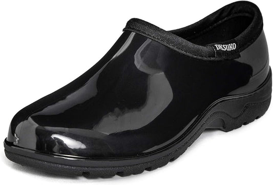DKSUKO Waterproof Garden Shoe for Women Outdoor Slip-On Rain Boots Short Ankle Work Shoes and Garden Clogs with Comfort Insole