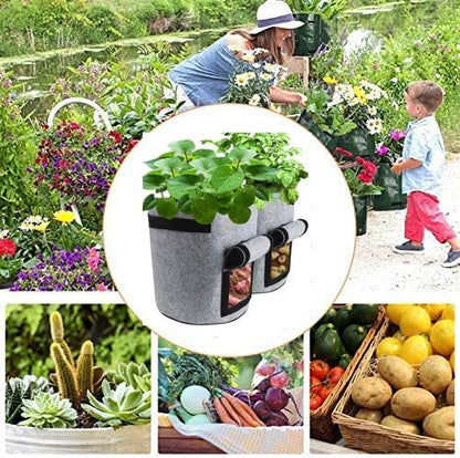 2 Pack 4 Gallon Potato Grow Bags, Planter Bag Heavy Duty, Thickened Growing Bags Garden Vegetable Planter with Handles & Large Harvest Window