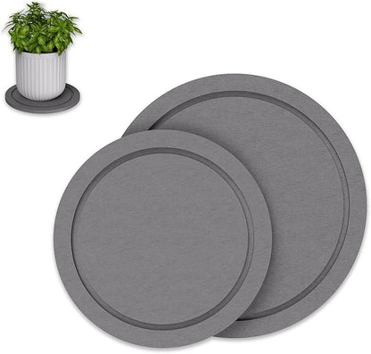 Plant Saucer for Indoors, 8+10 Inch, Instantly Dry Diatomaceous Earth Plant Trays, Stone Plant Pot Saucers Drip & Drainage Tray, Gray