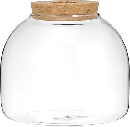 Yardwe Glass Terrarium Jar with Cork Lid 5.9 Inch Sealed Bottle Terrarium for Hydroponic Moss Plants Mini Fish Bowl Home Office Decor