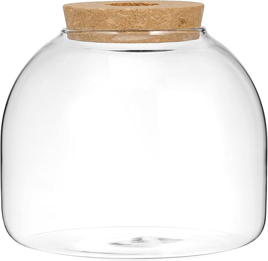 Yardwe Glass Terrarium Jar with Cork Lid 5.9 Inch Sealed Bottle Terrarium for Hydroponic Moss Plants Mini Fish Bowl Home Office Decor