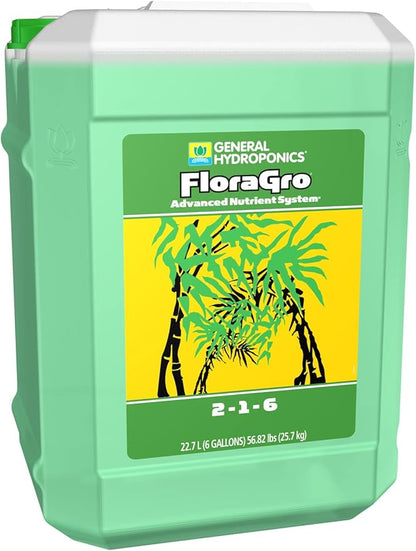 General HydroponicsGH1427 FloraGro, 6 Gallon, Amber