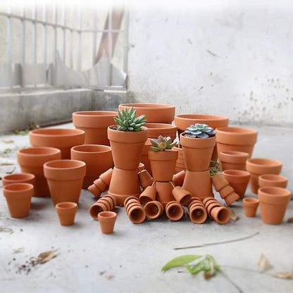 Yishang mini Terracotta Pots with Drainage Holes - 1.2 inches Succulent Cactus Nursery Planter,Tiny Clay Nursery Pots for Indoor/Outdoor Mini Plant, DIY Crafts, Wedding Favors(18 Pack)