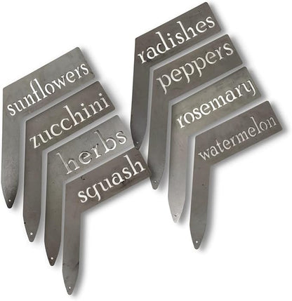 Planter Size Small Metal Garden Plant Vegetable Flower or Herb Markers 13.5 Inches Tall (kale, Raw, Unfinished Steel)
