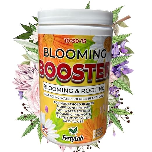 Bloom Booster - Flower Fertilizer for Indoor and Outdoor Plants - Blooming Promoter - Potted Plant Food - Water Soluble Flower Fertilizer - for Roots and Flowers - Tech Grade Raw Materials (1 Pound)