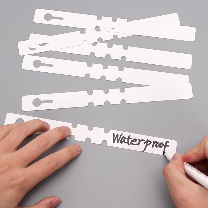 200 Pcs Plant Labels Tags, Plastic Markers Tree Tags for Outdoor, Waterproof Warp Around Hanging Name Tags for Nursery Garden (White)